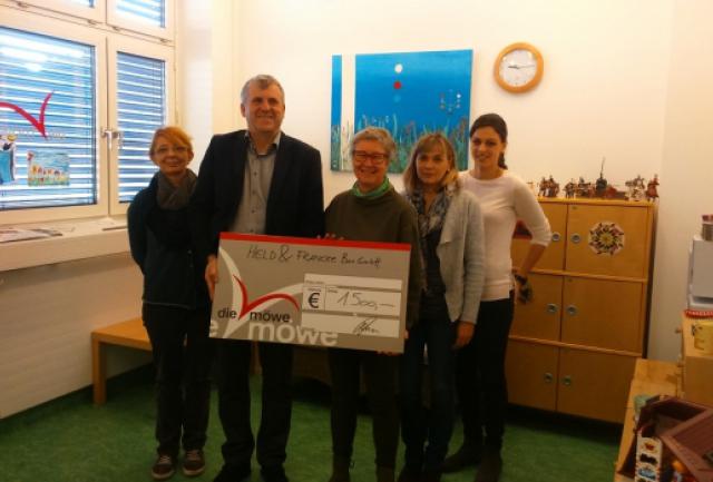 Scheckübergabe Firma Held & Franke 2016