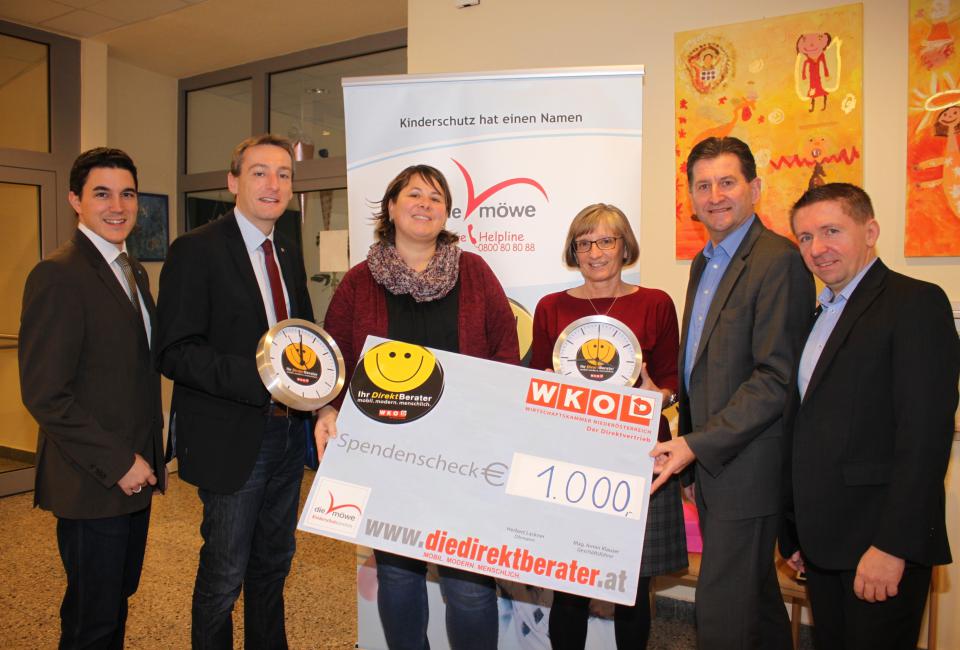 Am Foto von links nach rechts Dr.Matthias Pithan, LAbg. Bgm. Jürgen Maier, Karina Witzer, Dir. Karin Hauer, KommR Herbert Lackner, Andy Weinberger