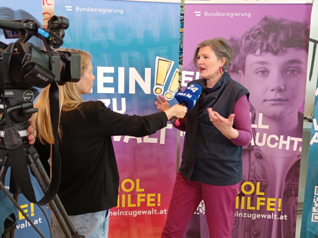 Hedwig Wölfl Interview Puls24 "Nein zu Gewalt" Kampagne